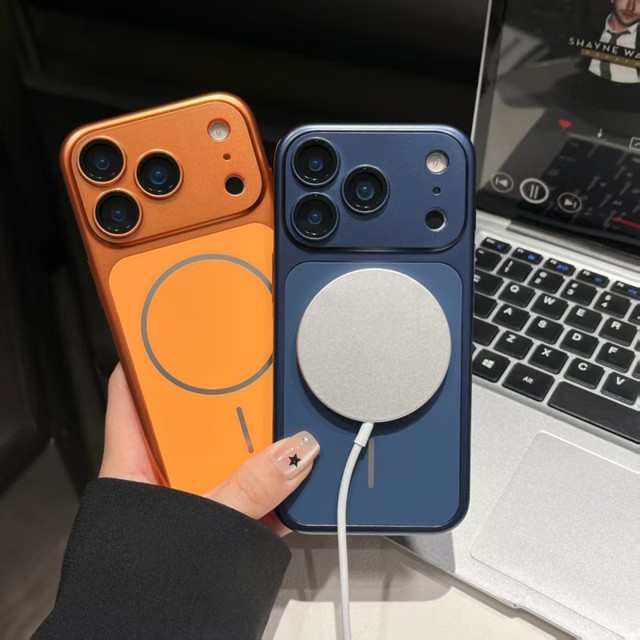 Original Color Matte Frosted Magnetic Pc Mobile Phone case for iPhone 17 16 15 14 13 Pro Max Hard Metallic Texture Cover Back