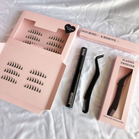 Boîtes d'emballage haut de gamme pour kits de cils en papier d'art, couleurs claires, logo personnalisé, éponge intérieure, boîtes de rangement en papier kraft pour cils