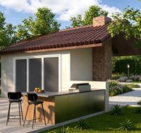 Ensemble de cuisines de jardin extérieures résistantes aux intempéries, ensemble de cuisson modulaire polyvalent, unité extérieure pour les espaces de jardin résidentiels
