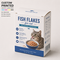 Leichter Weißer Faltkarton aus Pappe mit CMYK-Druck, Flach Verpackt, für Fischflocken als Katzenfutter-Verpackungsbox