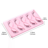 Vente en gros de faux cils allongeant la queue des yeux de la tige transparente, 5 paires de cils de renard de scène de maquillage quotidien