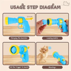 Palla di peluche tiro pistola Mini palline di schiuma Blasters Pet palla di <span class=keywords><strong>lancio</strong></span> giocattoli interattivi per gatti giocattolo che rimbalza palla per animali domestici - Product Image 4