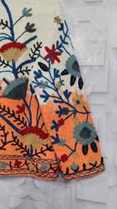 Chaqueta suzani tie-dye atractiva con bordado a mano, chaqueta larga suzani para mujer, estilo bohemio, gitano, crewel, para primavera y festivales. - Product Image 4