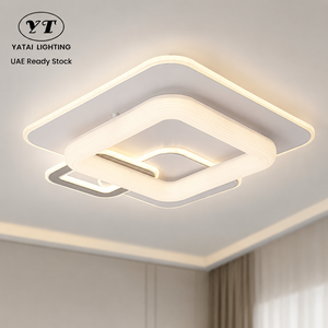 Modern Geometric Acrylic Iron Surface Mount Dimmable <b>Remote</b> <b>Control</b> Led <b>Ceiling</b> <b>Light</b> For Living Room Bedroom 140W 3Cct - Product Image 1