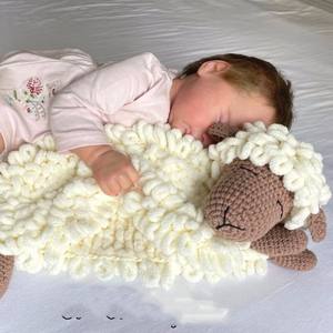 Nouvelle conception 2026 : <span class=keywords><strong>Doudou</strong></span> agneau en crochet, couverture douce pour bébé, jouet réconfortant pour nourrisson, <span class=keywords><strong>doudou</strong></span> <span class=keywords><strong>mouton</strong></span> en coton tricoté pour bébé - Product Image 4