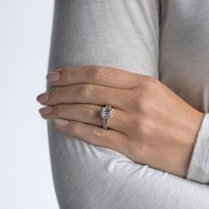 แหวนเพชรมอยส์ซอไนต์งานหมั้นแหวนแต่งงานพร้อมก้านแยกแหวนเพชร - Product Image 4