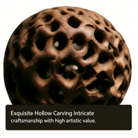 Encens Linglong artisanal de 9 cm pour sphère en bois aromatique sculptée en 3D, artisanat traditionnel chinois, art et objet de collection