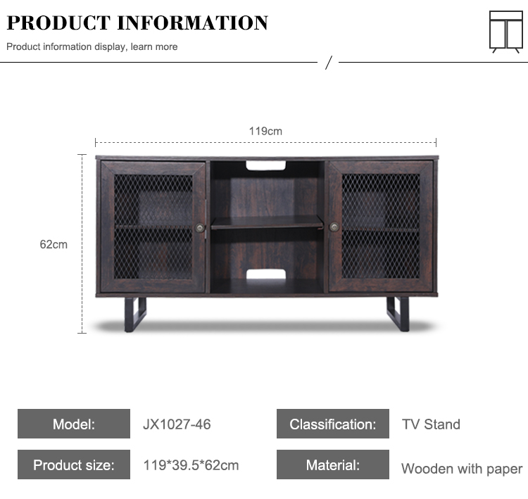 産業無作法な木の家具のMetal Meubles De Maison TV Cabinet MDF TVの単位貯蔵の棚が付いている現代媒体TVの立場