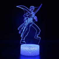 Lampe de chevet 3D avec figurine, 7 couleurs changeantes, LED, télécommande tactile, application, variateur d'intensité, mini lampe de bureau