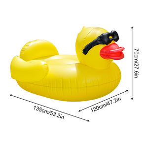 Giallo anatra gigante gonfiabile PVC ispessito letto galleggiante portatile giochi d'acqua per bambini adulti per l'estate nuoto all'aperto - Product Image 6