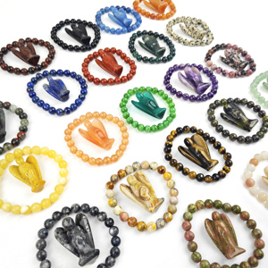 Giá thả đánh bóng tự nhiên thạch anh tím đá quý hỗn hợp vật liệu pha lê góc với Vòng đeo tay cho năng lượng cân bằng - Product Image 3