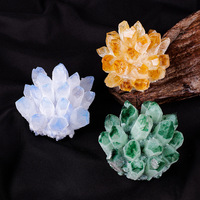 Vente en gros de grappes de cristaux naturels, violet, jaune, vert, blanc brut, diamètre 7 cm, pierres diffuseuses d'arômes, cristaux décoratifs