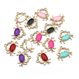 <b>Crab</b> Charm Pendant Zinc Alloy Bezel Setting Animal Shape Unisex Jewelry Accessory DIY Bracelet Keychain Phone Charm - Product Image 2