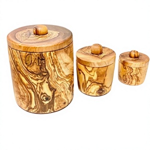 Pot à miel en bois, pot à miel avec couvercle rabattable, fait à la main, passe au lave-vaisselle, chauffable, design classique, récipient de service pour aliments, cuisine - Product Image 1