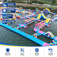 Île de divertissement gonflable AirFunPro en PVC pour parc aquatique, équipement de jeu personnalisable pour usage commercial