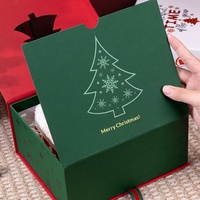 Nieuwe Kerst Flip-Top Box Sjaal Thermokrat Sokken Cadeaubox Vredesvruchten Cadeauverpakking Stempel Rood Raffia Voorraad Groothandel