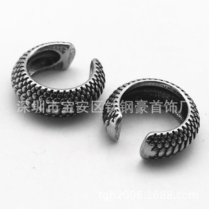 yunnique Retro Dragon Pattern Titanium Steel <b>Cuff</b> <b>Earrings</b> For Men And Women Gift Jewelry - Product Image 2