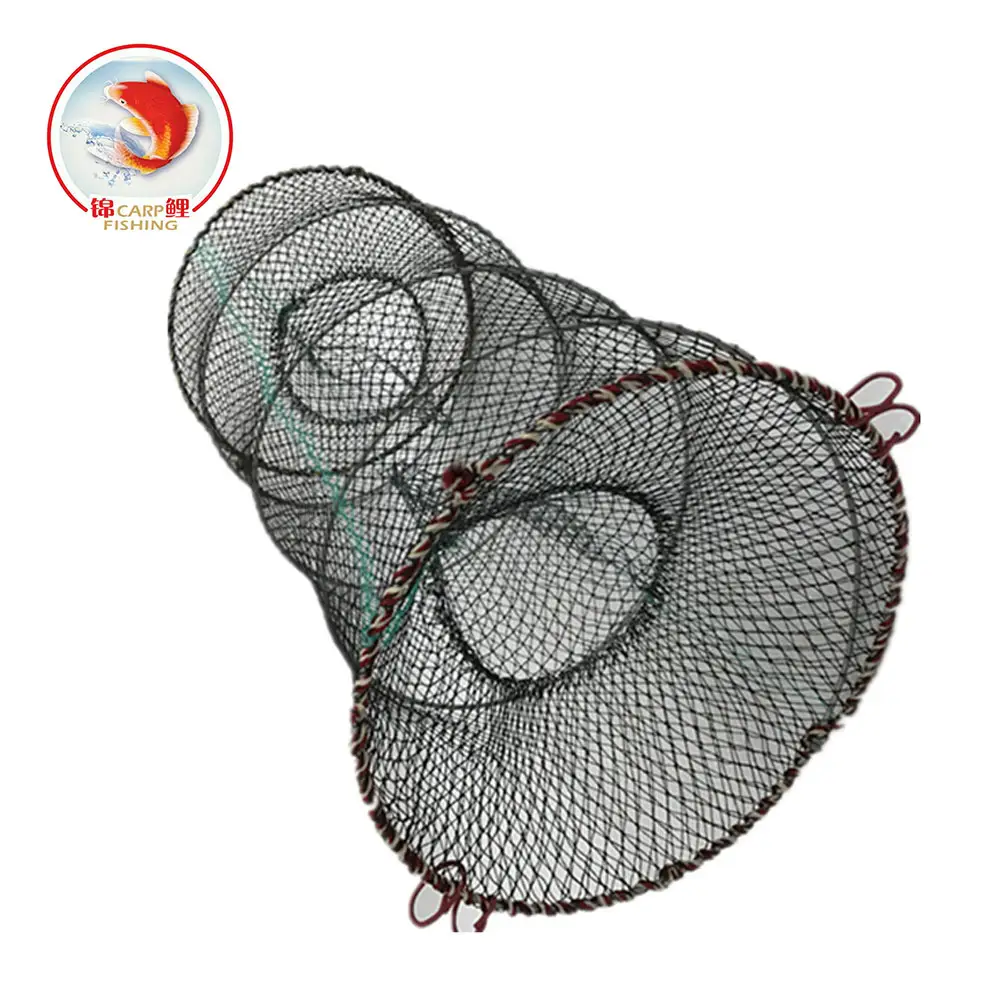 एक्वाकल्चर ड्रेसरी क्रैब ट्रैप स्वचालित मछली पकड़ने का जाल झींगा पिंजरा चारा लॉबस्टर क्रॉ पोर्टेबल फोल्डेड फोल्डिंग फिशिंग नेटवर्क