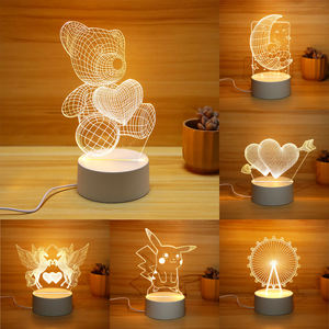 Hiện Đại 3D Ánh Sáng Ban Đêm Tùy Chỉnh Phim Hoạt Hình Hình Ảnh Quà Tặng Phòng Ngủ Trang Trí USB Có Thể Sạc Lại LED Trắng Ấm Thay Đổi Độ Sáng Đèn Bàn Cho Trẻ Em - Product Image 3