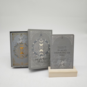 Stampa personalizzata tarocchi mazzi divertenti misteri gioco di carte oro timbratura a caldo tarocchi carte da gioco con coperchio e scatola Base di imballaggio - Product Image 6