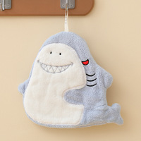 FF3822 microfibre drôle Animal main serviette décoration de la maison salle de bain cuisine chiffons de nettoyage mignon requin main sèche serviette