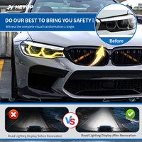 Faros Delanteros HETOP G30 2018-2020 Serie 5, Doble Color, Pre-Lci, Actualización Modificada, LED DRL Estilo Ikon, Enchufar y Usar, para BMW