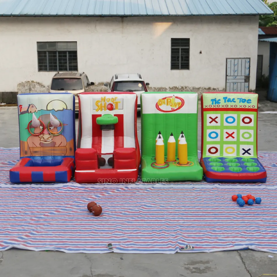 4in1 kids N adults blow up TIC TAC TOE inflatable carnival games ON SALE for outdoor group building or event fun activities