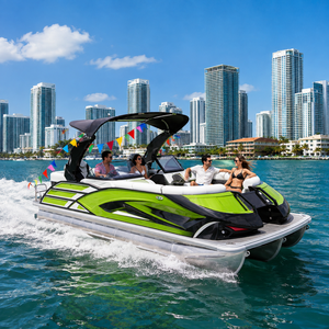 Bote Pontón de Aluminio Desmontable de 22 pies para 12 Personas, Serie Deportiva de 3 Tubos, Certificado CE, Motor Opcional para Envío en Contenedor - Product Image 1