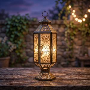 Farol Decorativo de Hierro con Diseño Contemporáneo Elegante, Resistente al Calor y Personalizable para Exhibición en Mesa - Product Image 2