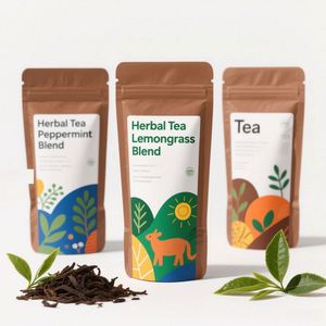 Bolsa de Papel de Aluminio Mylar con Cierre Hermético, Personalizada, Ecológica, de Grado Alimenticio, para Té Suelto - Product Image 1