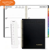 Carnet de notes académique à spirale, hebdomadaire et mensuel, avec pages épaisses, index, pochettes et marque-pages – Organiseur pour enseignant