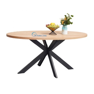 Nhà hàng trong nhà bàn ăn với kết cấu gỗ hàng đầu màu đen sơn kim loại chân Ellipse thiết kế cho phòng ăn đồ nội thất - Product Image 2