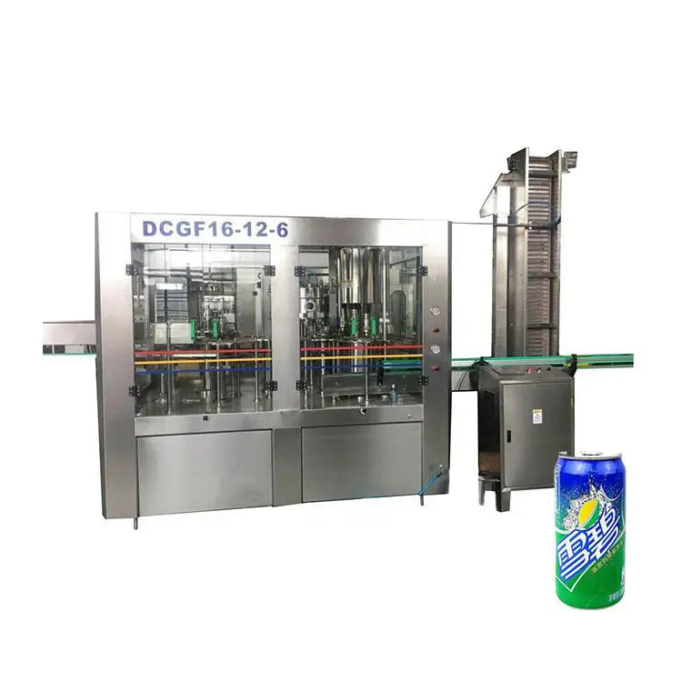 Mesin segel pengisian soda kaleng Pop-top rasa CO2 air berkilau mesin lini produksi minuman lembut minuman