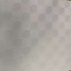 Pannelli per Controsoffitto <span class=keywords><strong>in</strong></span> Gesso Laminato <span class=keywords><strong>PVC</strong></span> 60x60 con Motivo Goffrato, Cartongesso Decorativo per Sala, Soggiorno e Ufficio - Product Image 1