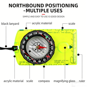 Mini Brújula Multifuncional de 3 Días para Navegación al Aire Libre, Supervivencia, con Puntero de Cobre y Regla para Mapas, GZ RTS, Pedido Mixto al por Mayor - Product Image 3