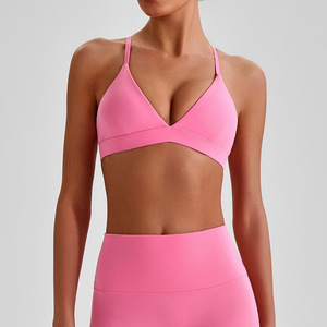 <span class=keywords><strong>Reggiseno</strong></span> Sportivo Personalizzabile con Logo, Regolabile, per Yoga, Palestra, Pilates, Corsa, con Scollo a V, Elasticizzato, Effetto Nudo, Morbido - Product Image 5