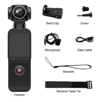 Mini caméra portable de sport de poche 3-en-1 sans fil haute définition 4K avec cardan rotatif anti-tremblement pour enregistrement sportif en extérieur