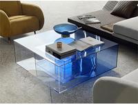 Nordique ménage Table à thé lumière luxe moderne créatif Simple carré dégradé Table d'angle salon canapé acrylique bord Table