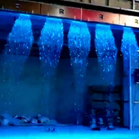 Fontaine à rideau d'eau numérique décorative à LED programmable en acier inoxydable 304, conception gratuite, vente chaude, construction durable, garantie 2 ans