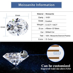 Prezzo di fabbrica all'ingrosso gioielli di moda che fanno D colore ovali sciolti VVS Moissanite pietre preziose per Test di diamante - Product Image 6