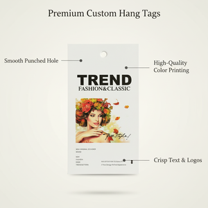 Ensemble d'étiquettes volantes personnalisées en papier imperméable avec logo imprimé pour sacs et accessoires de chaussures, avec impression dorée et pochette intégrée - Product Image 3