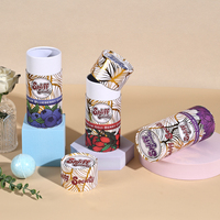 Bombes de bain de luxe, boules, éponge, cylindre rond, boîte en papier personnalisée, Pantone CMYK, revêtement doré UV, tube en papier d'emballage