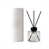 Diffuseur de parfum sans flamme en verre avec bâtonnets en fibre, personnalisé avec logo, pour hôtels de luxe, marque privée, frais et écologique