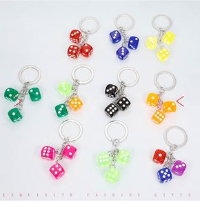 2023 New Special Keychains Multi Color Option Dice Keyring Resin Dice Keychain - Product Image 6
