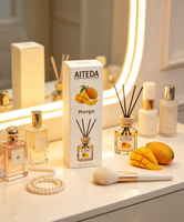 Diffuseur de parfum pour voiture en verre écologique sans alcool de 130 ml, parfum mangue longue durée, rafraîchisseur d'air