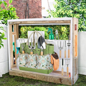 El Juego de Herramientas de jardín florales resistentes de 9 piezas incluye una pala de jardín con bolsa organizadora para jardinería doméstica - Product Image 2