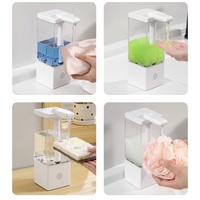 Distributeur de savon automatique moderne ABS de qualité supérieure, ensemble de distributeur de savon pour toilettes activé par capteur, brosse à vaisselle, recharge USB, lithium