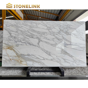 Stonelink sang trọng Trắng calacutta vàng đá cẩm thạch trong nhà gạch đá tự nhiên tấm cho phòng ăn phòng tắm phòng khách sàn cầu thang - Product Image 2