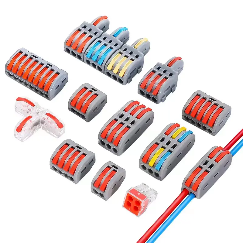 213 Push In Quick Connector Wire 1 In 2 Out Wire Splitter Terminales Mini Fast Quick Release Wire Connectors