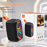 Enceinte portable LED RGB d'extérieur avec basses puissantes, Bluetooth 5.4, puissance 15W, batterie 2400mAh, crête 25W pour utilisation intérieure/extérieure et sur ordinateur